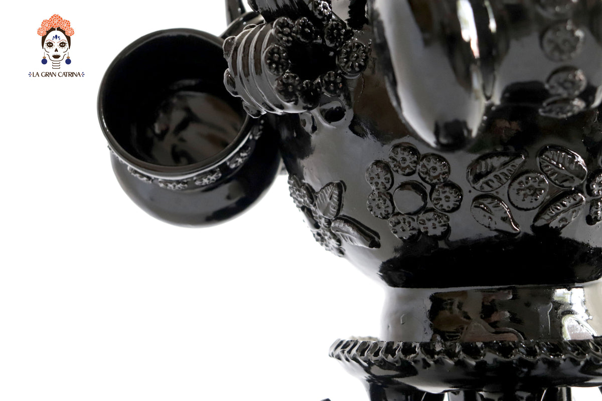 Ponchera con platos y tazas - Barro vidriado - 47 cm. 19 in.