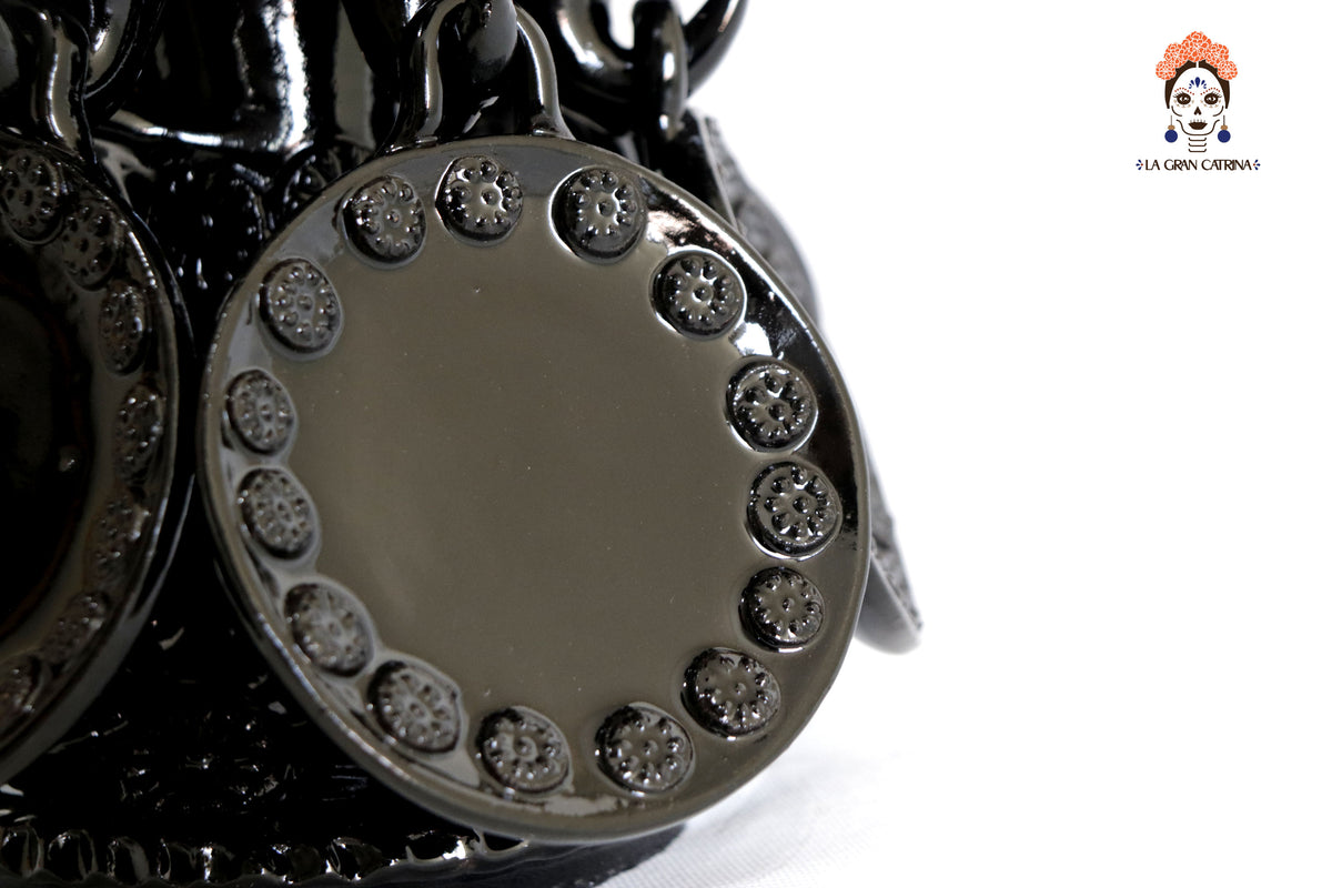 Ponchera con platos y tazas - Barro vidriado - 47 cm. 19 in.