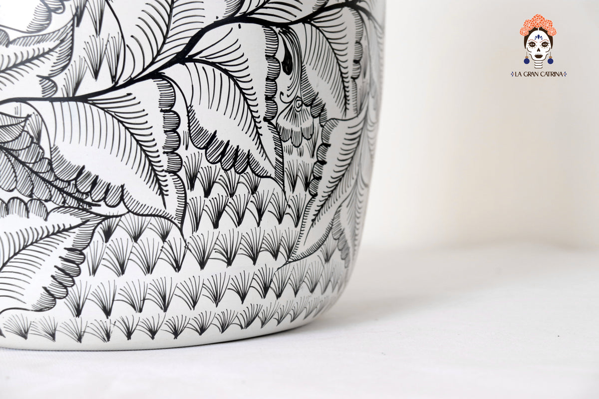 Cantaro Flores y Aves - Huancito - 46.5 cm. 18.3 In.