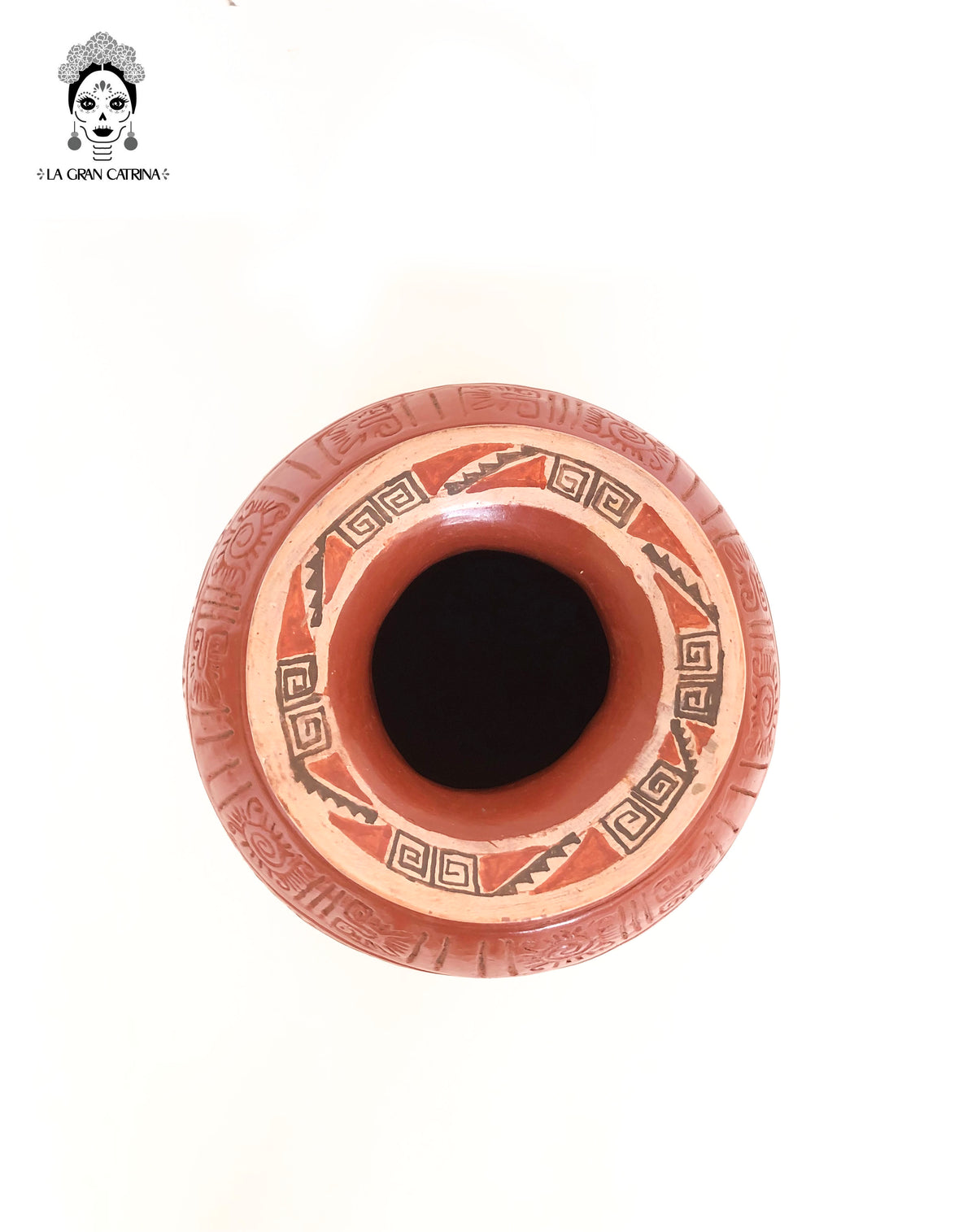 Cerámica roja esférica - 31 cm. Artesanía