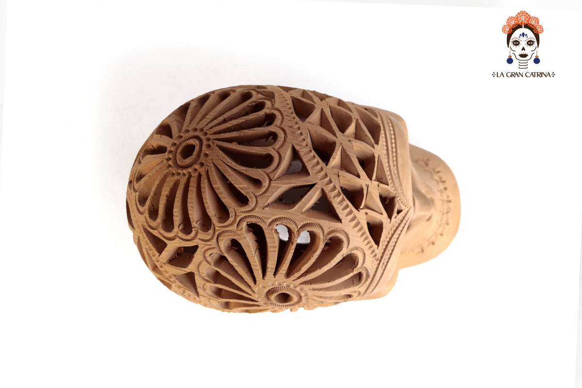 Cráneo Barro Natural - 18 cm. 7.1 in.