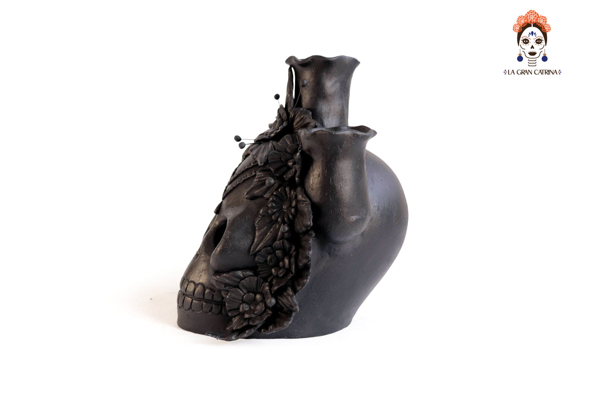Candelero I de Día de Muertos para 3 Velas - 22 cm. 09 in. Maceta