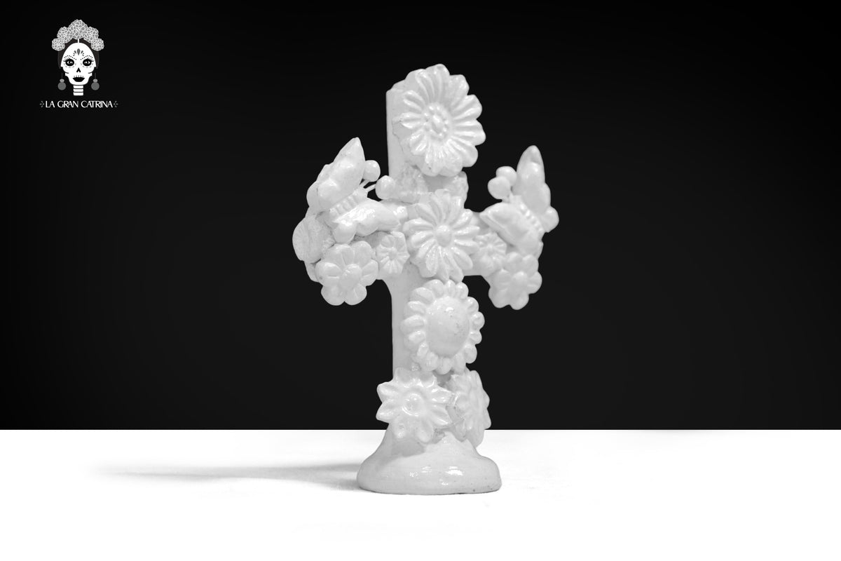 Set de 5 Cruces blancas - Barro vidriado - 45 cm. 18 in.