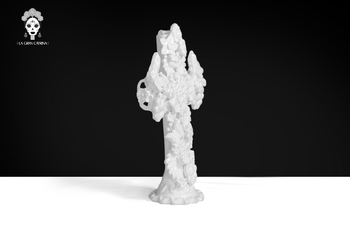 Set de 5 Cruces blancas - Barro vidriado - 45 cm. 18 in.