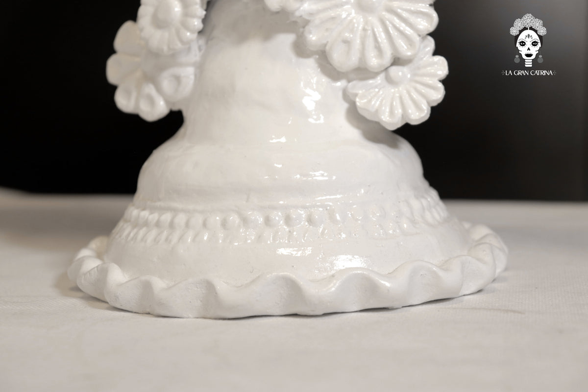 Cruz blanca - Barro vidriado - 45 cm. 18 in.