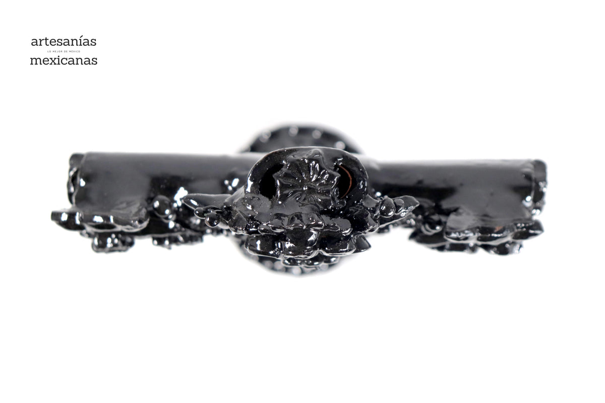 Cruz negra - Barro vidriado - 25 cm. 10 in.