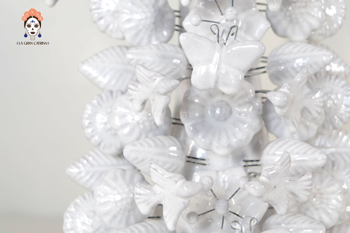 Cruz blanca - Barro vidriado - 50 cm. 19.6 in.