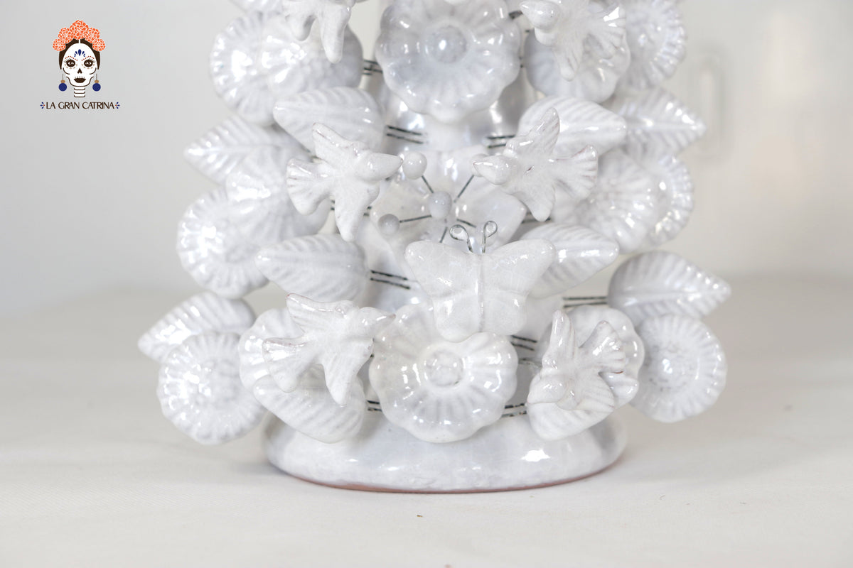 Cruz blanca - Barro vidriado - 50 cm. 19.6 in.