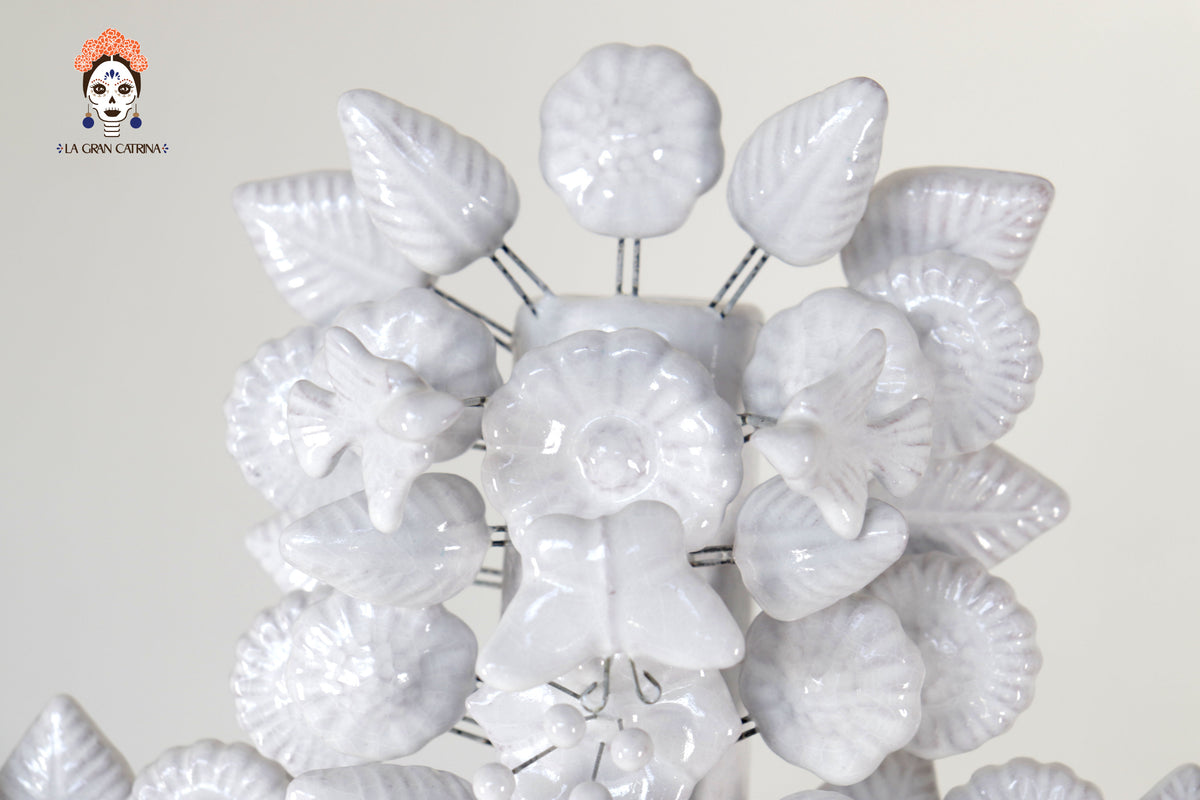 Cruz blanca - Barro vidriado - 50 cm. 19.6 in.