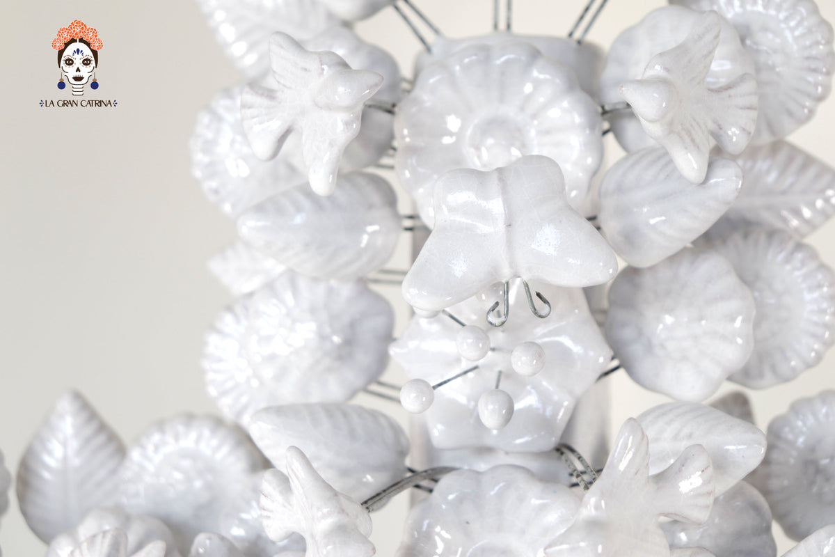 Cruz blanca - Barro vidriado - 50 cm. 19.6 in.