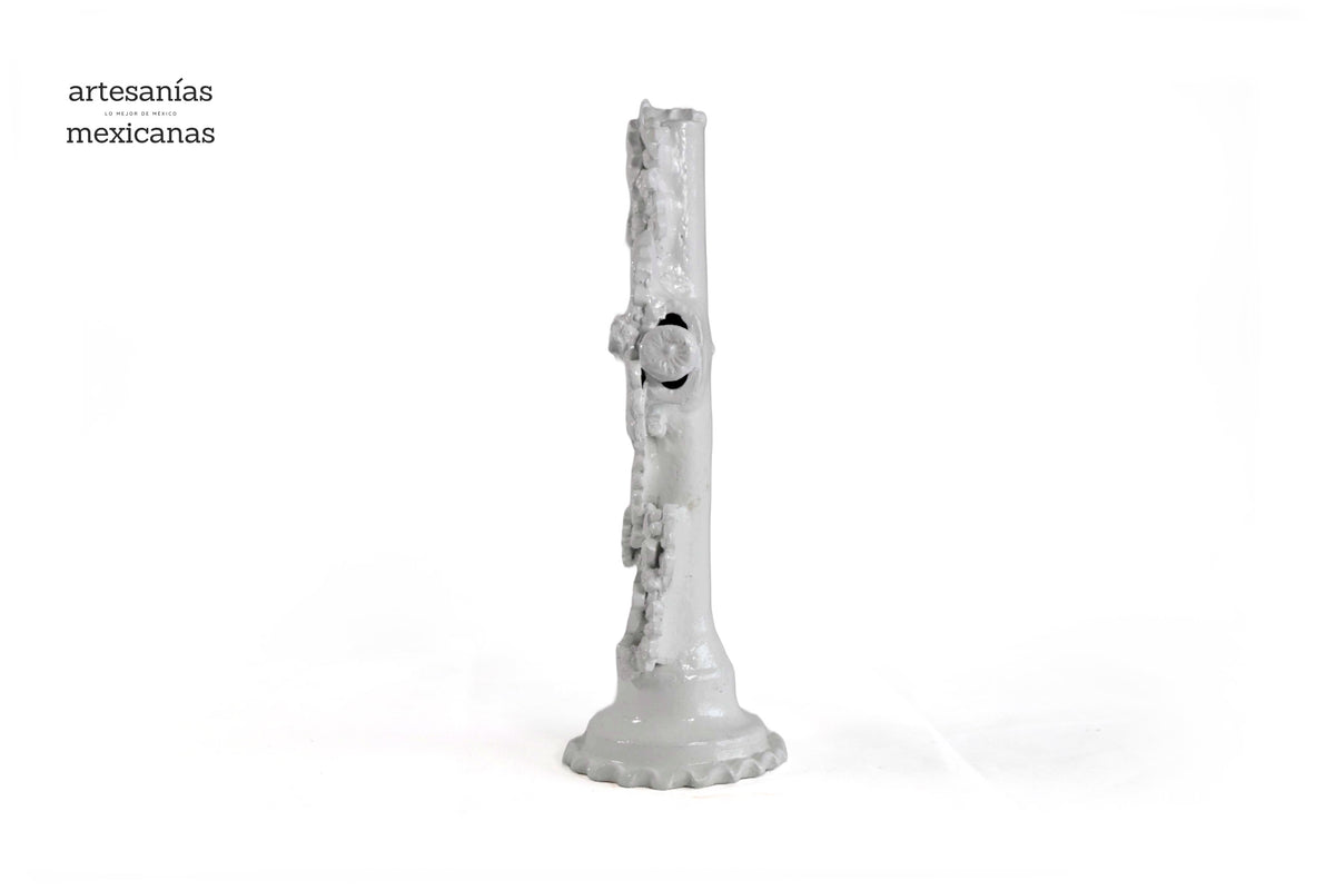 Cruz blanca de 32 cm - Barro vidriado