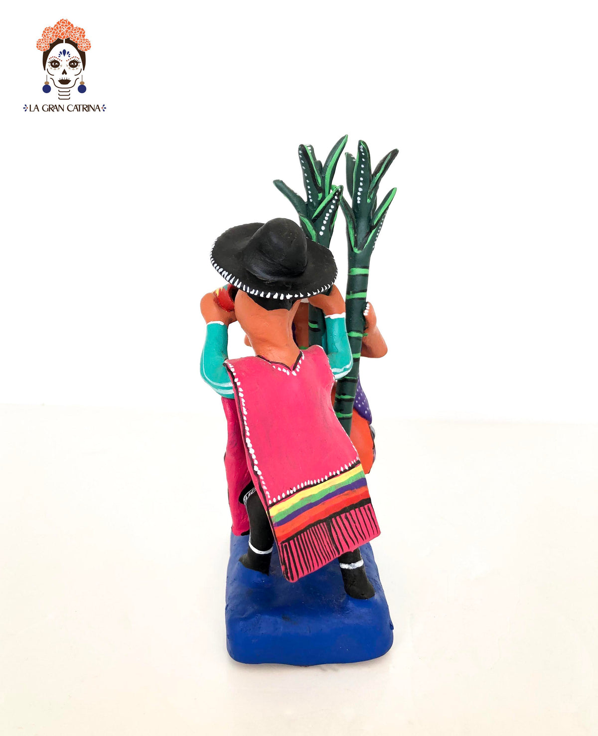 Ocumicho - Pareja celebrando la siembra - 19 cm. 8 in. Artesanía