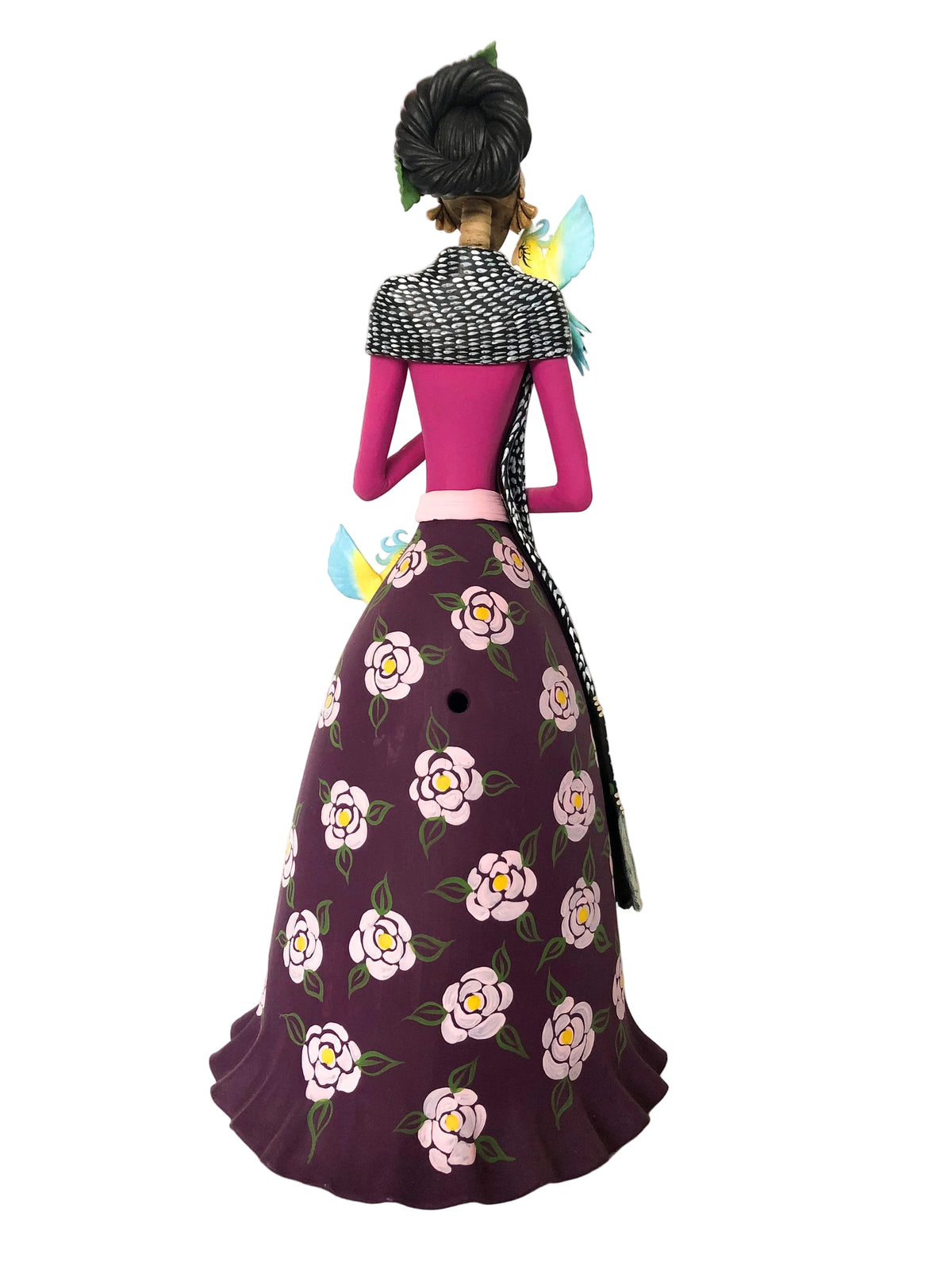 Catrina de Frida Kahlo - Loros y Chango - 35 cm. 14 in. Catrina