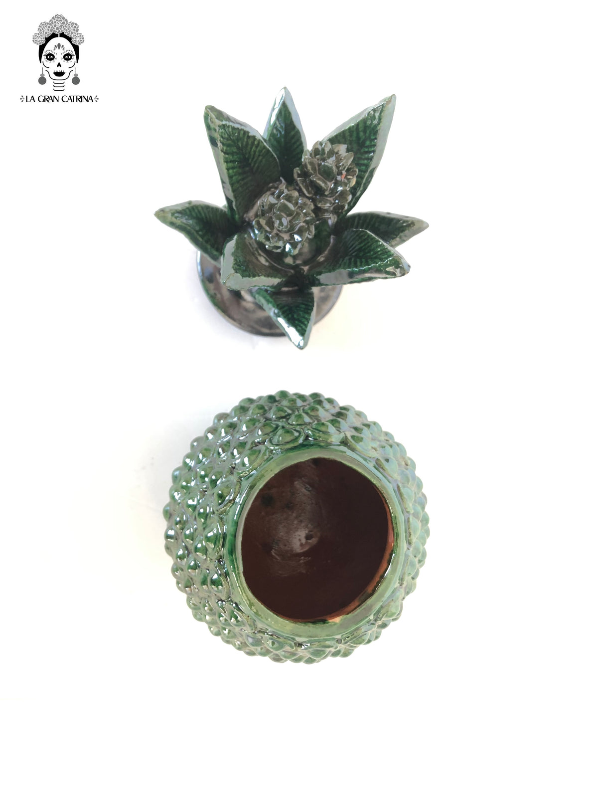Piña michoacana de barro - Bolitas verdes - 28 cm. 11 in. - Sobre pedido Sobre pedido