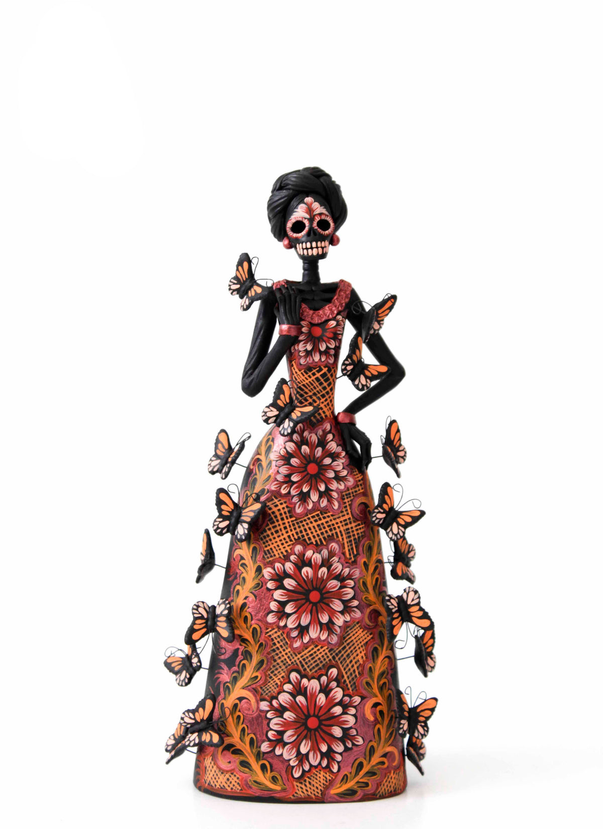 Catrina de mariposas naranjas - 30 cm. 12 in. Catrina