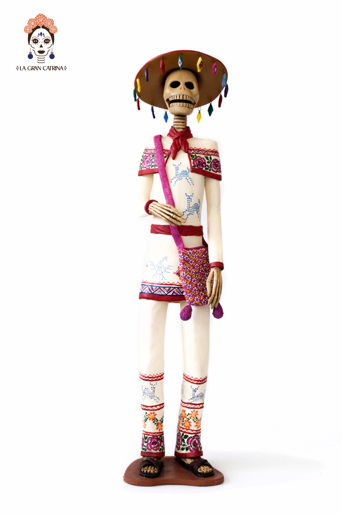 Pareja de Catrines Huicholes - 65 cm. 26 in. Catrina