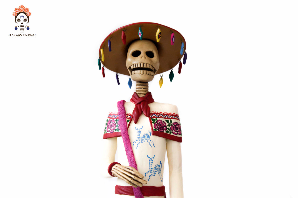 Pareja de Catrines Huicholes - 65 cm. 26 in. Catrina