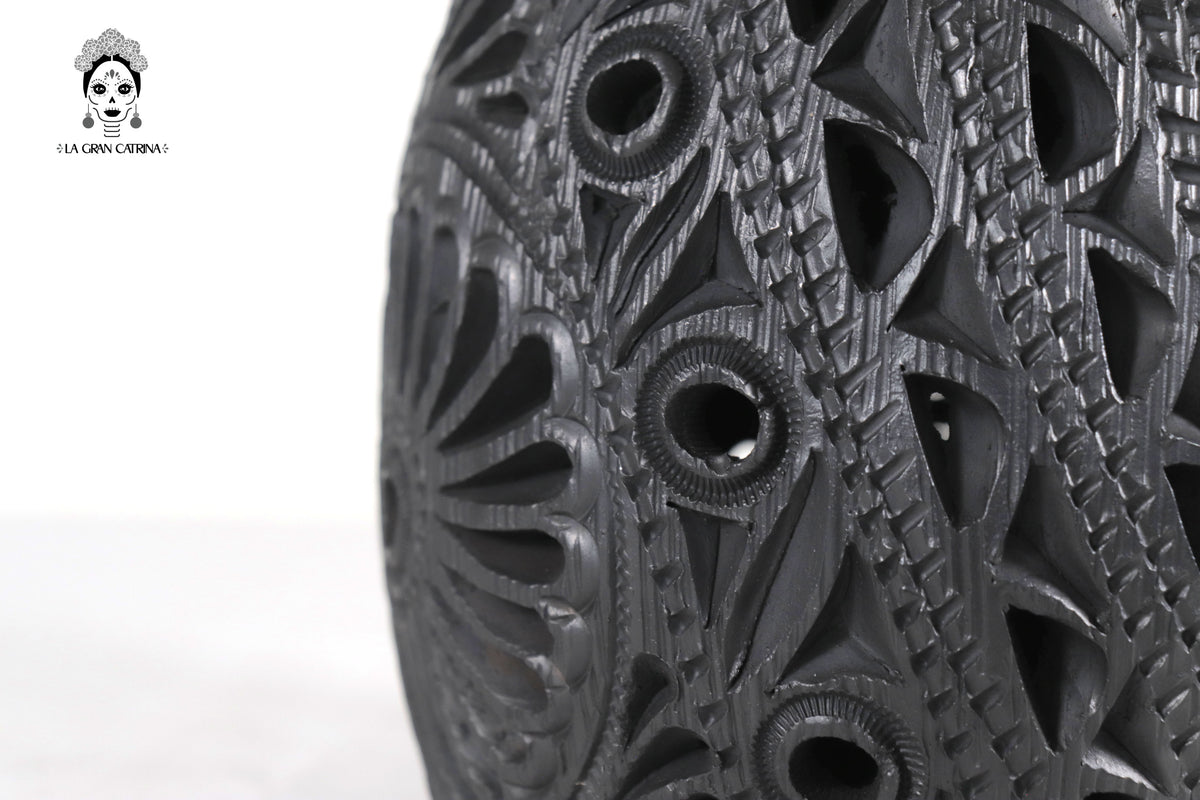 Jarrón "Río grande" Artesanal de Barro Negro 43 cm. 16.9 in. Barro negro