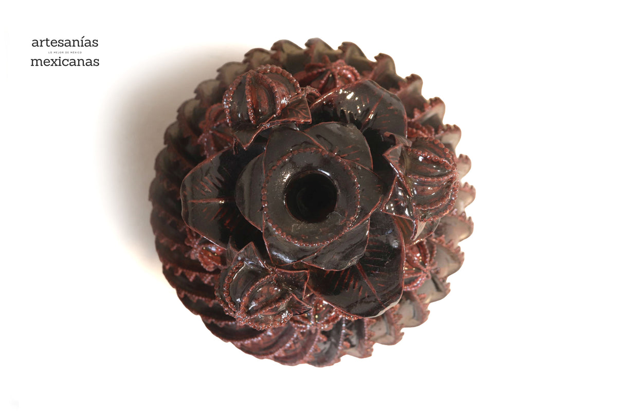 Piña michoacana de barro - Flor de Jamaica - 101 cm. 40 in. - Sobre pedido