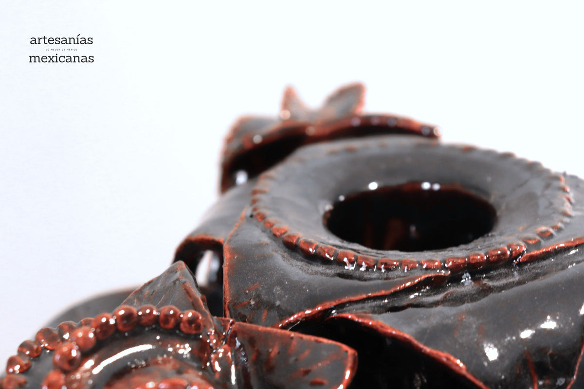 Piña michoacana de barro - Flor de Jamaica - 101 cm. 40 in. - Sobre pedido