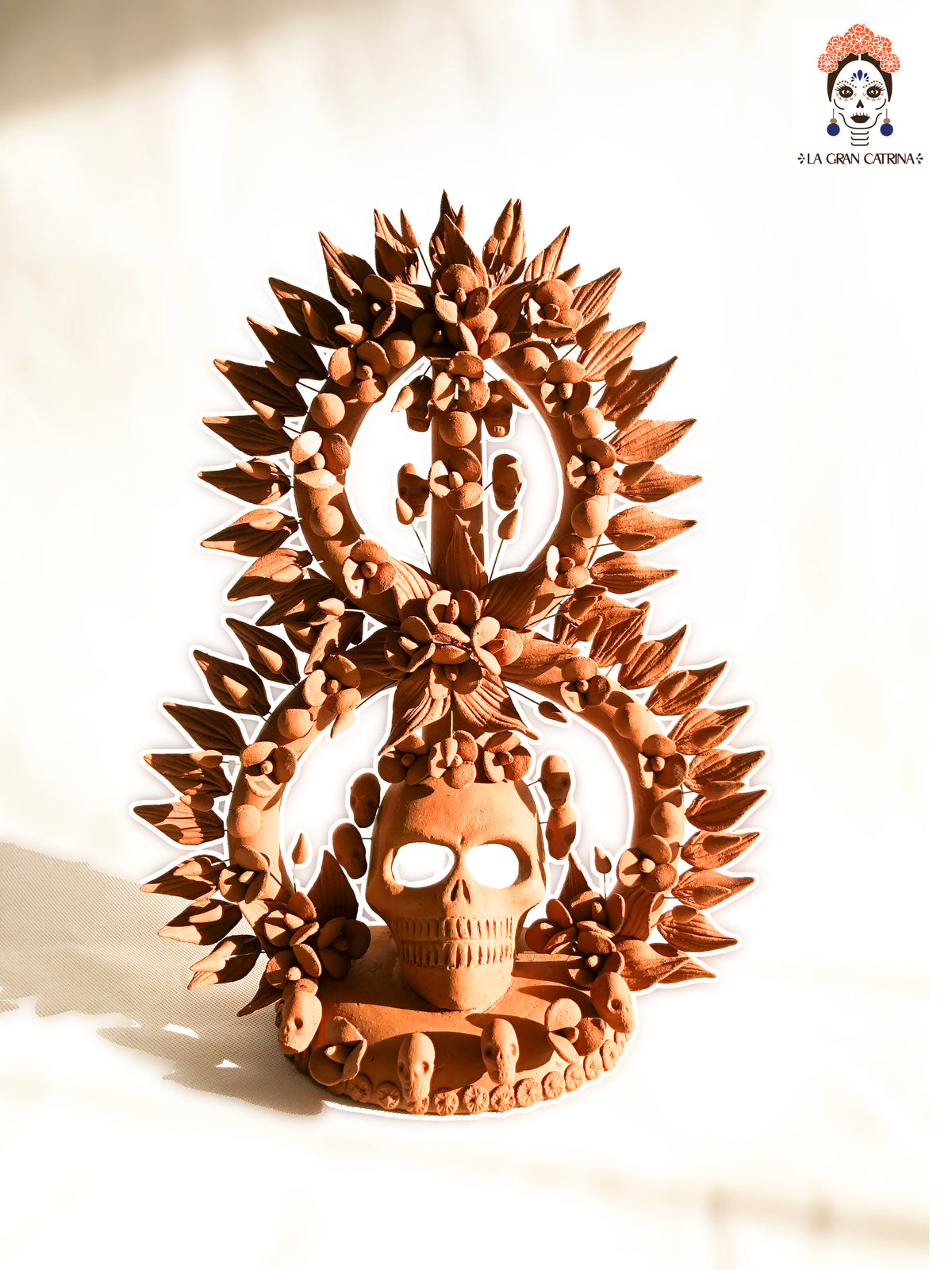 Ofrenda de Calavera - Barro natural 41 cm. Artesanía