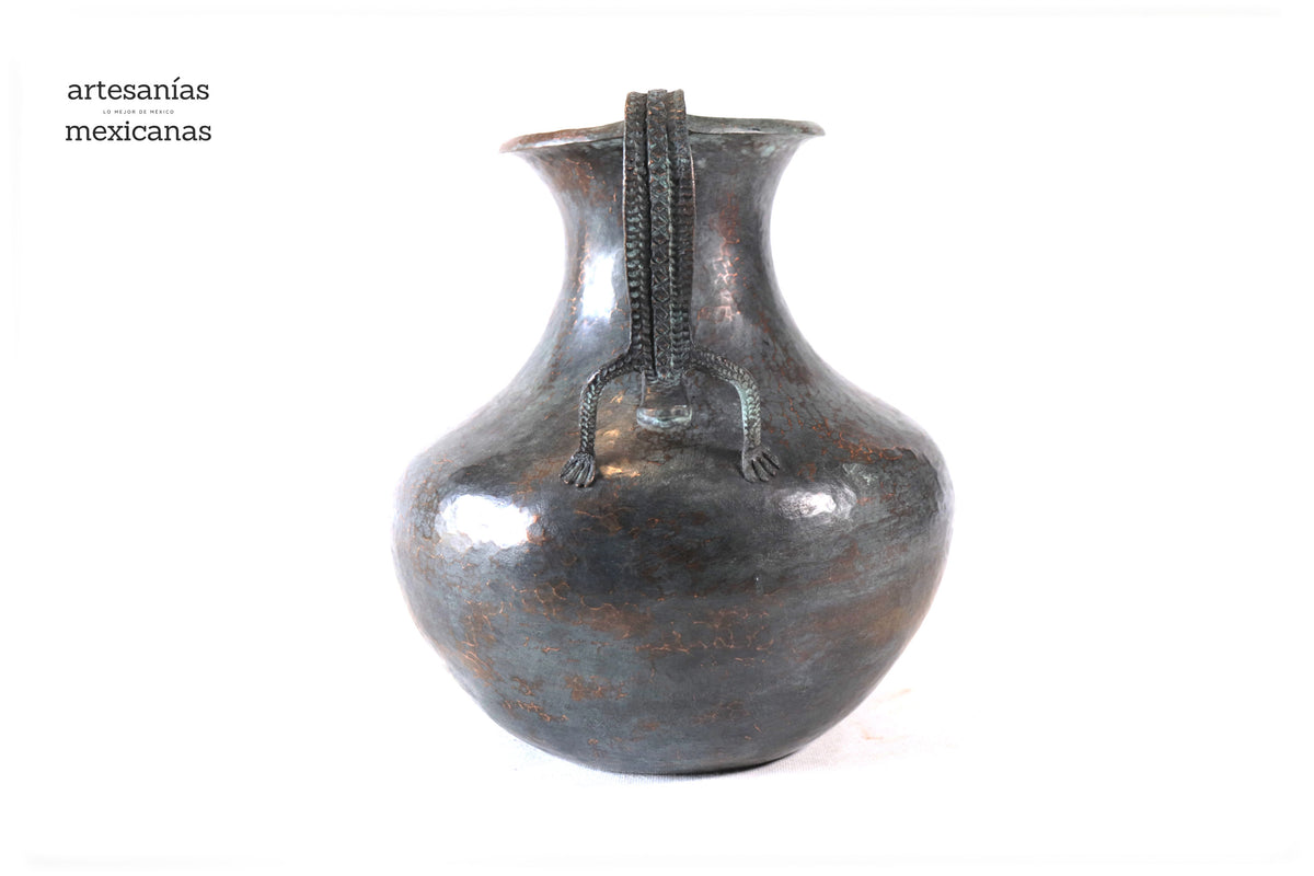 Jarrón de doble asa - Lagartos - 27 cm. 11 in.