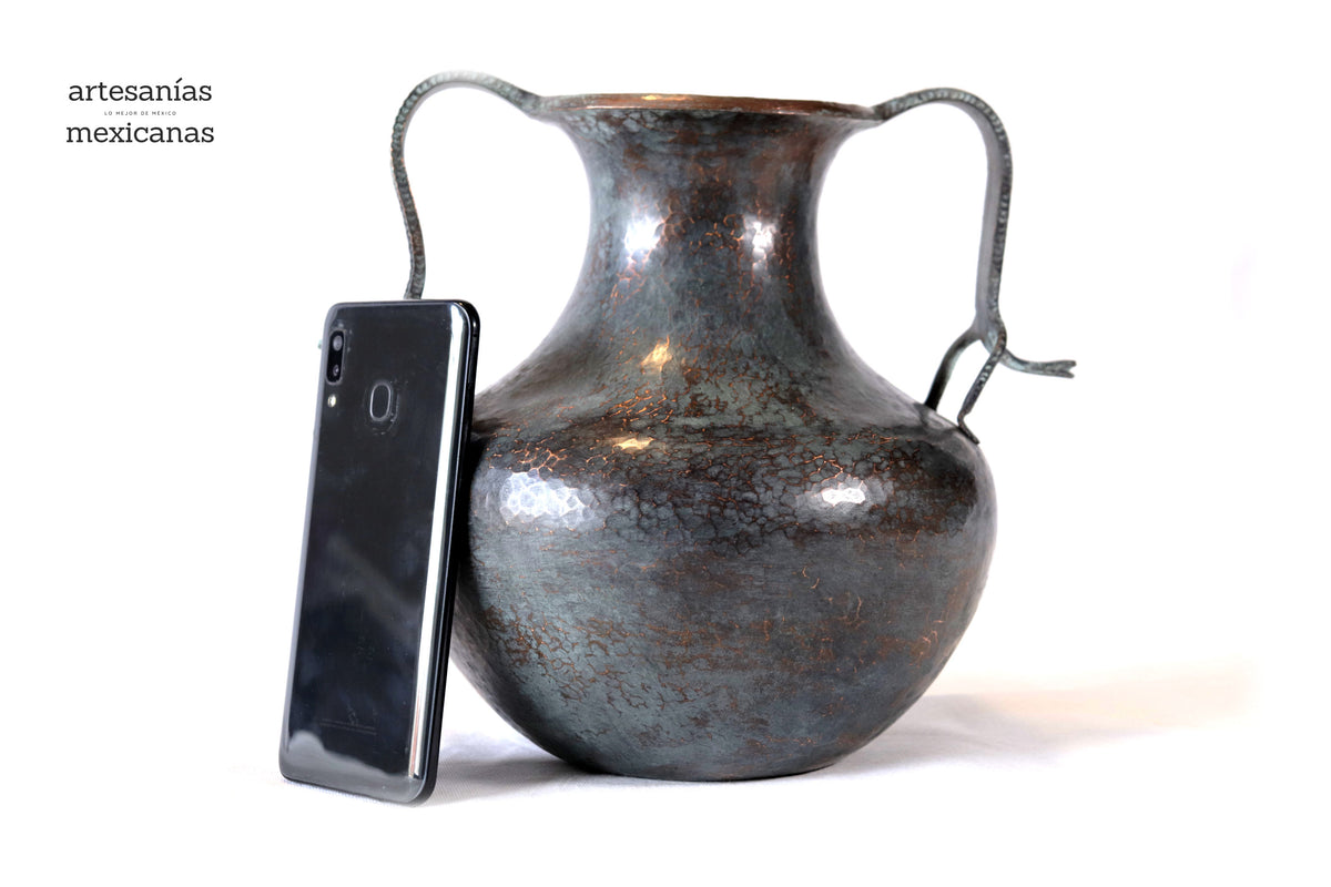 Jarrón de doble asa - Lagartos - 27 cm. 11 in.