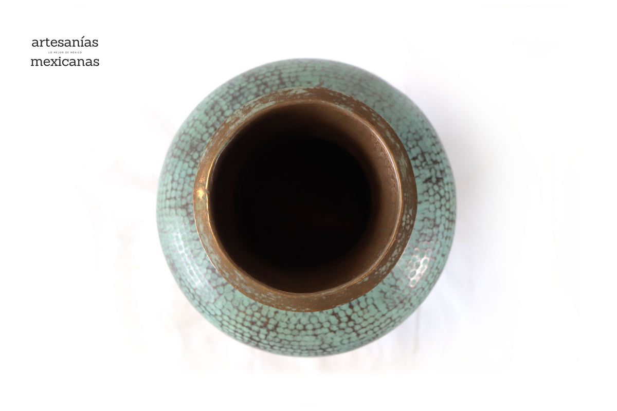 Florero de cobre turquesa - 57.5 cm. 23 in. - Sobre Pedido