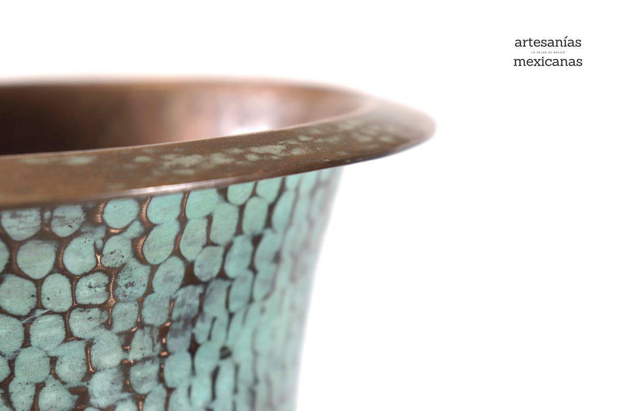 Florero de cobre turquesa - 57.5 cm. 23 in. - Sobre Pedido