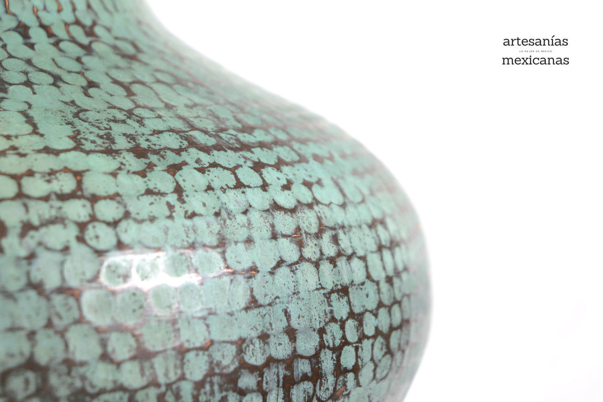 Florero de cobre turquesa - 57.5 cm. 23 in. - Sobre Pedido