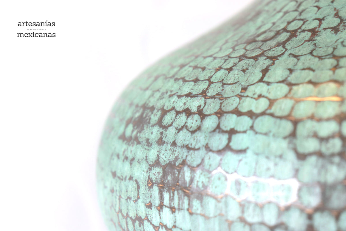 Florero de cobre turquesa - 57.5 cm. 23 in. - Sobre Pedido