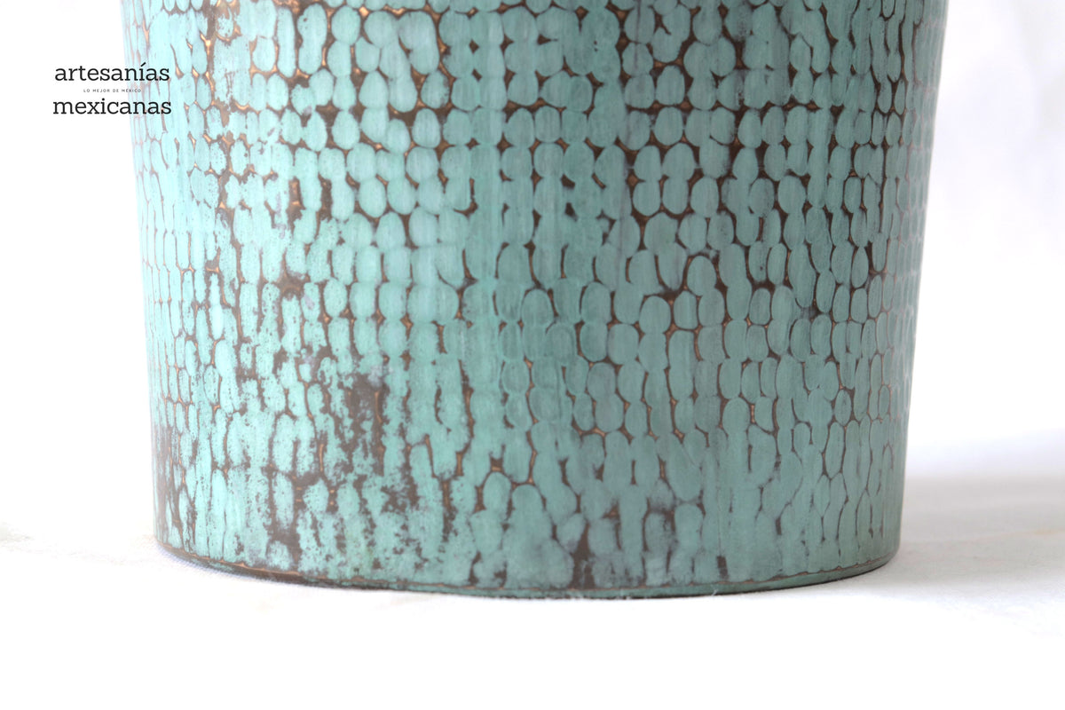 Florero de cobre turquesa - 57.5 cm. 23 in. - Sobre Pedido