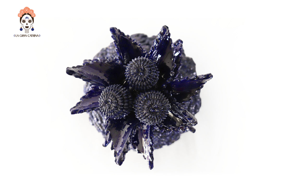 Piña michoacana de barro - Botones azules con tapa especial - 52 cm. 21 in. - Sobre Pedido