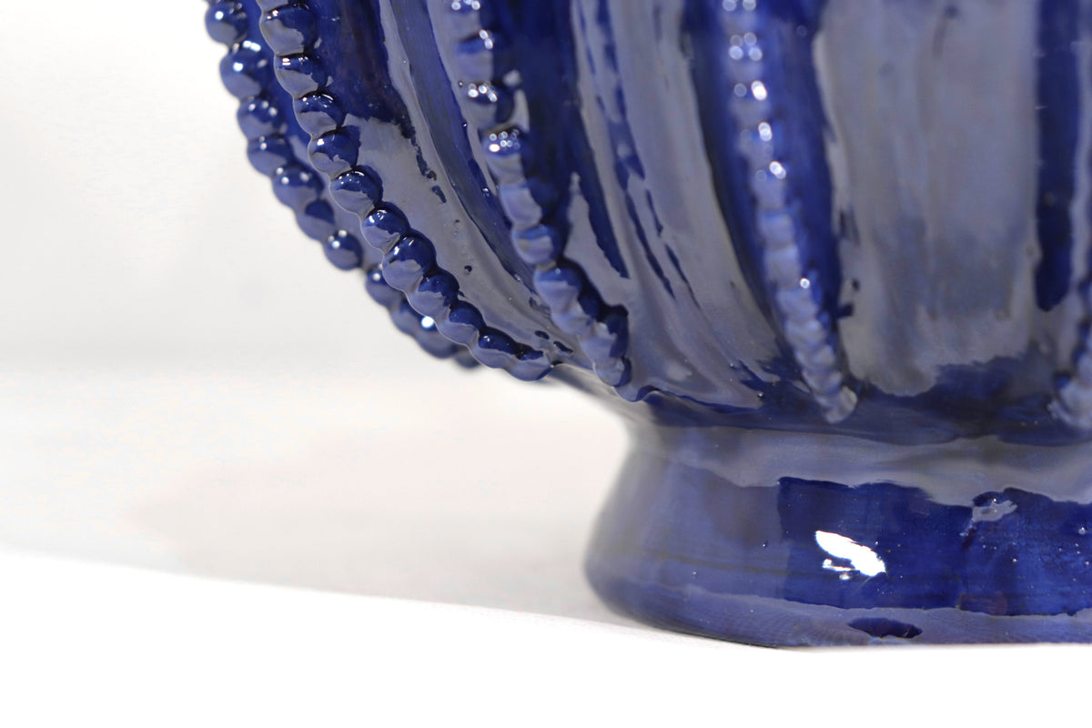 Piña michoacana de barro - Azul de biznaga - 32 cm. 13 in.