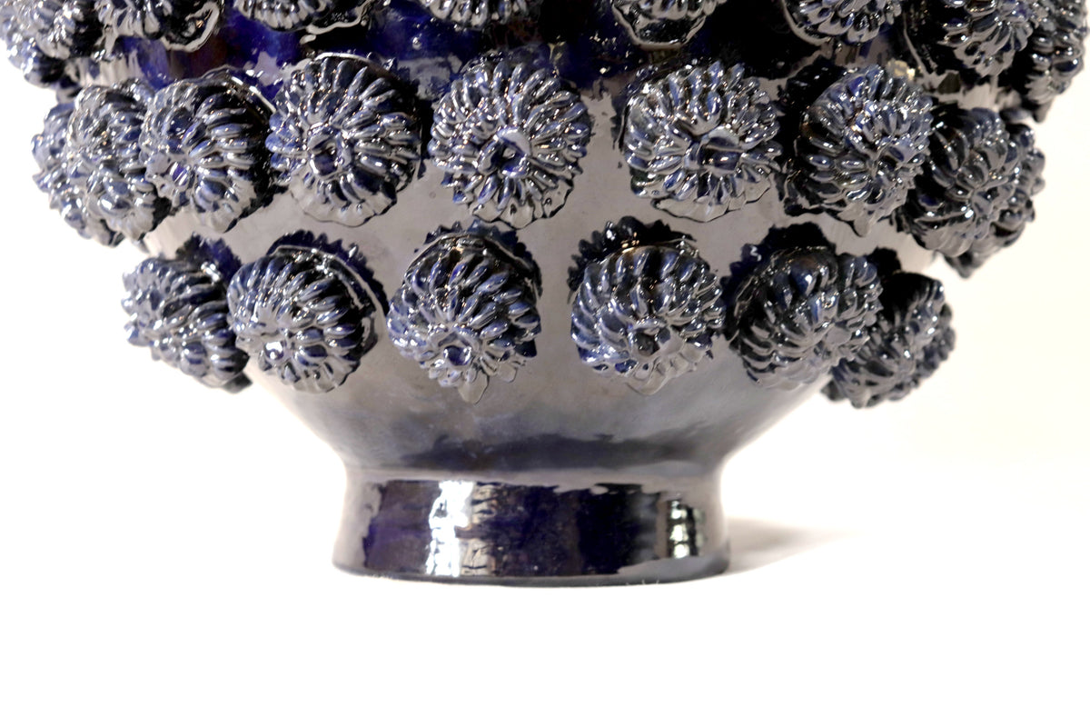 Piña michoacana de barro - Rosales azules - 69 cm. 27.7 in. Piña