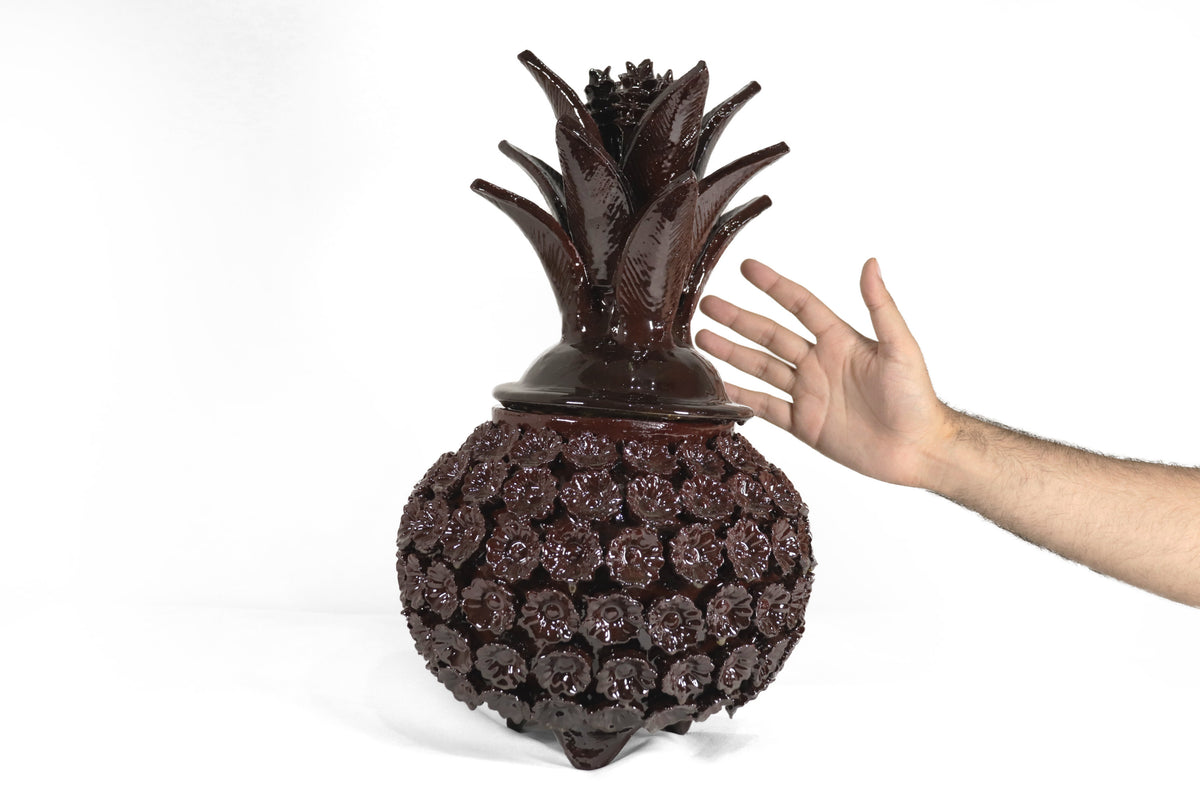 Piña michoacana de barro - Café de Flores - Tangancícuaro - 45 cm. 18 in.