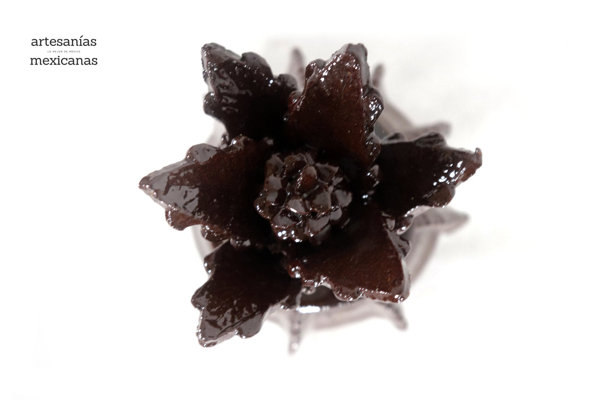 Piña michoacana de barro - Marrón pequeña biznaga - 19 cm. 7.7 in.