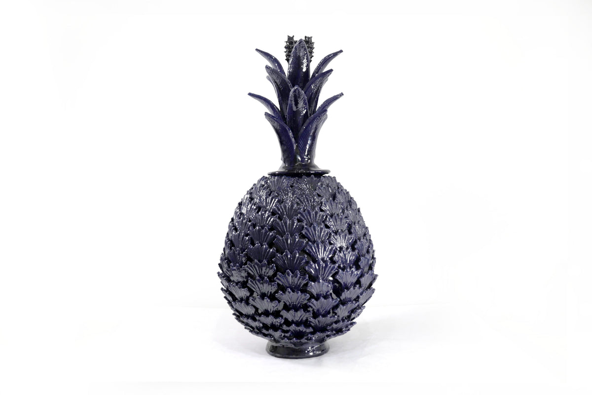 Piña michoacana de barro - Azul de Hojas - 50 cm. 19.6 in. - Sobre Pedido