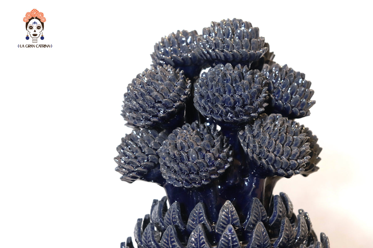 Piña michoacana de barro - Azul de concurso - 72 cm. 29 in. Piña
