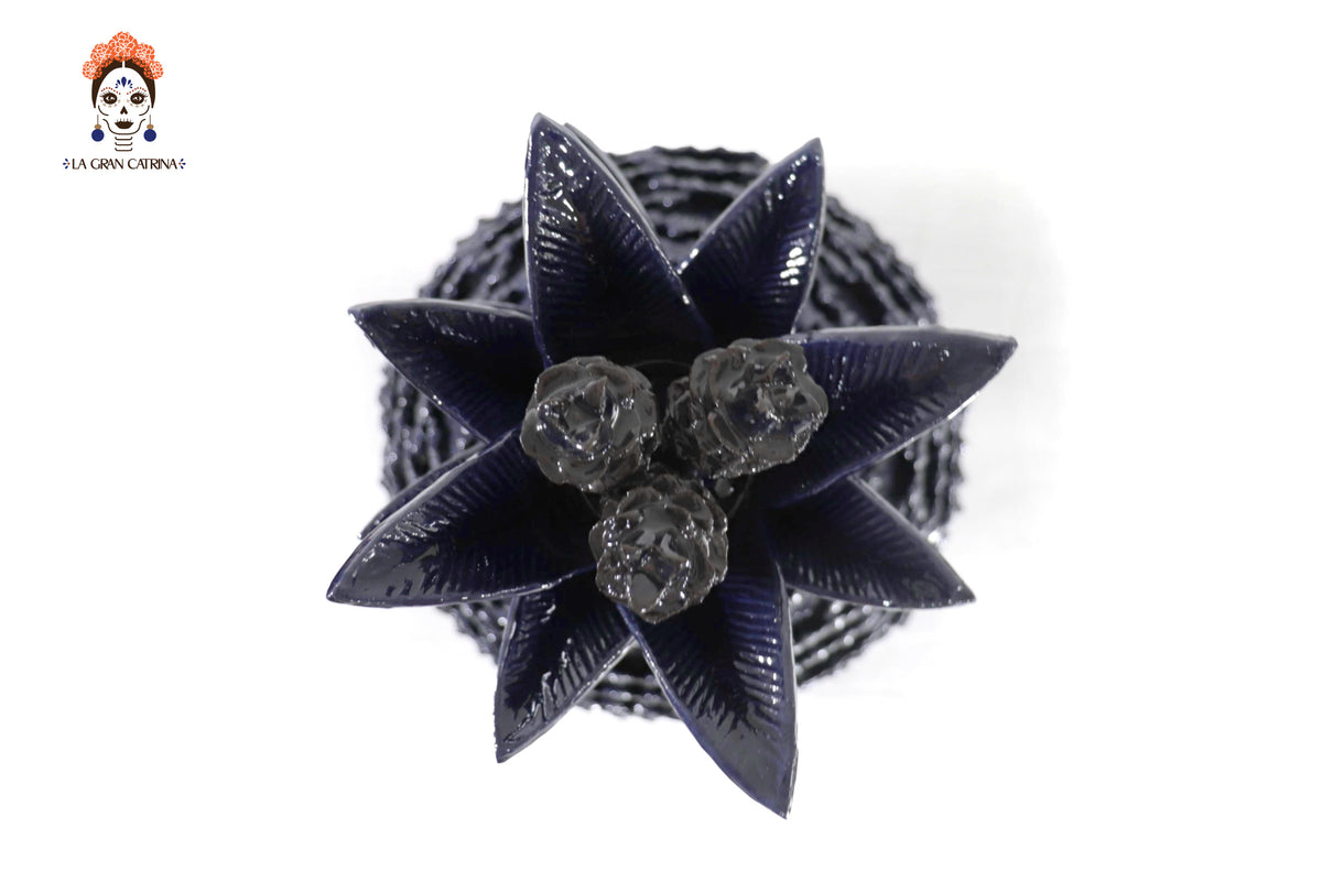 Piña michoacana de barro - Azul de Hojas - 50 cm. 19.6 in. - Sobre Pedido