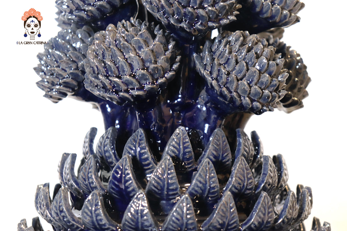 Piña michoacana de barro - Azul de concurso - 72 cm. 29 in. Piña