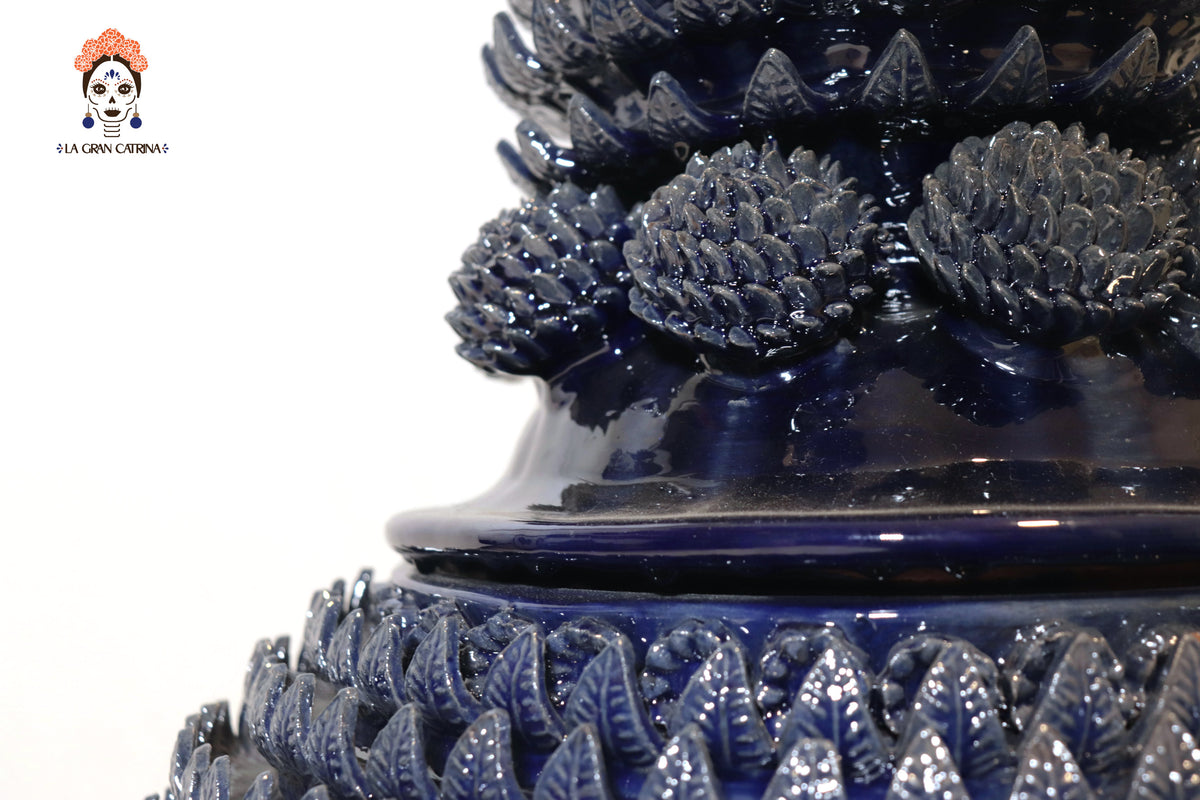 Piña michoacana de barro - Azul de concurso - 72 cm. 29 in. Piña