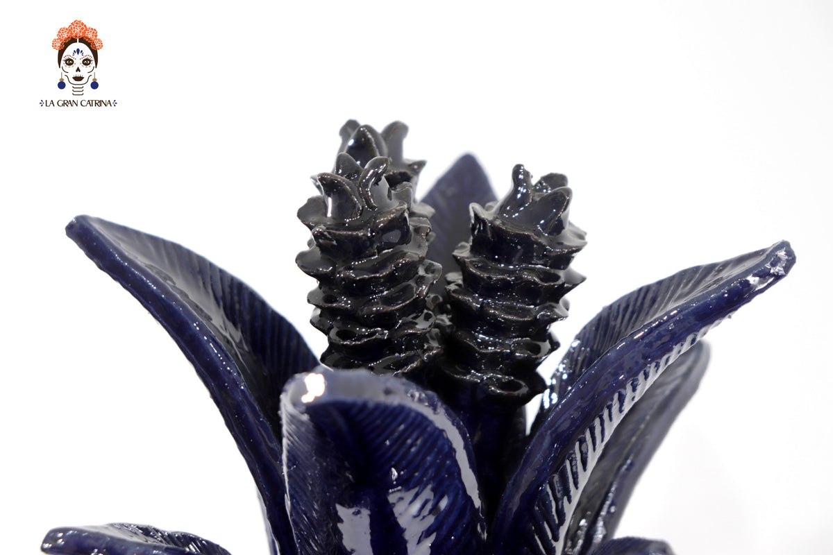 Piña michoacana de barro - Azul de Hojas - 50 cm. 19.6 in. - Sobre Pedido