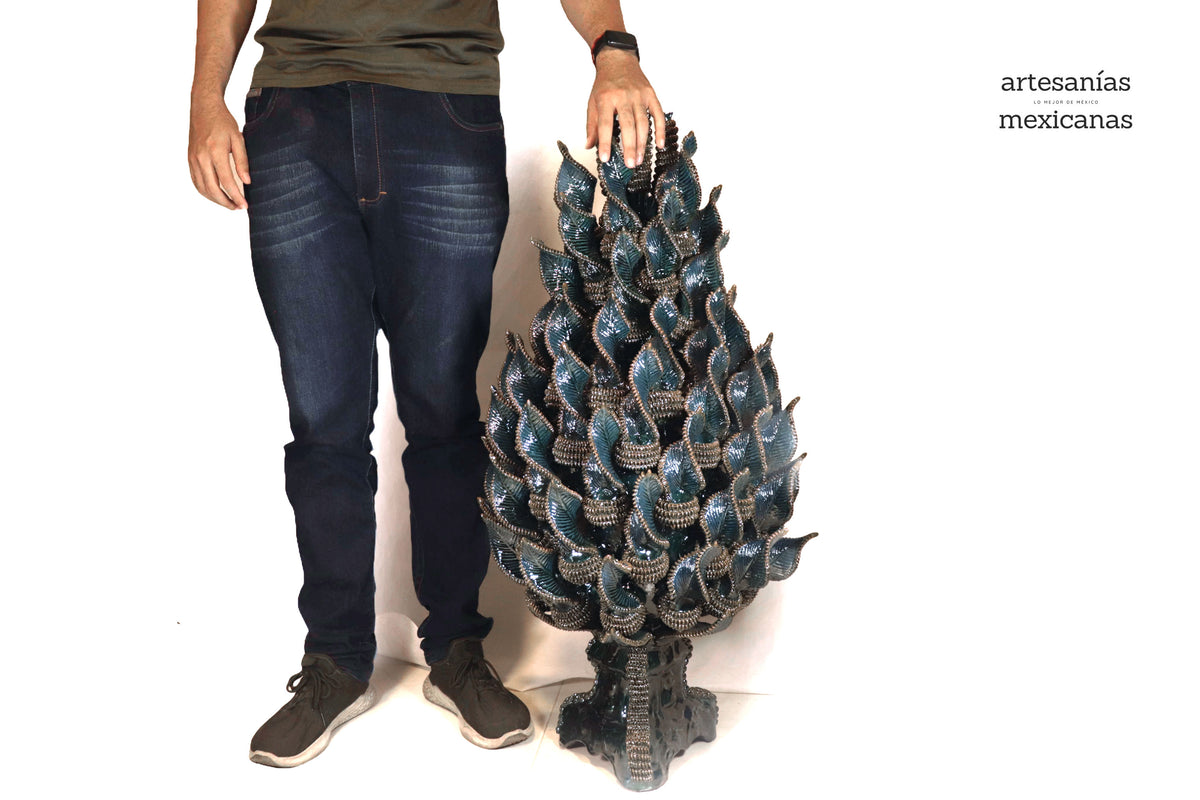 Piña michoacana de barro - Alga Marina - Pieza de concurso - 92 cm. 36 in. Piña