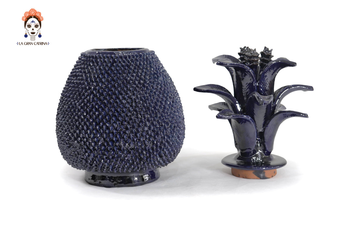 Piña michoacana de barro - Picos azul - 50 cm. 20 in.