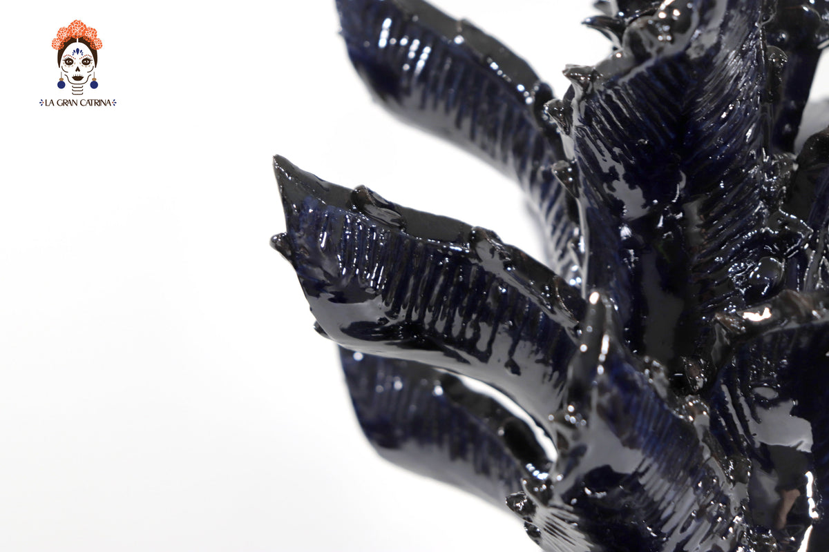 Piña azul de tejido de tapa ondulada - 50 cm. 20 in.