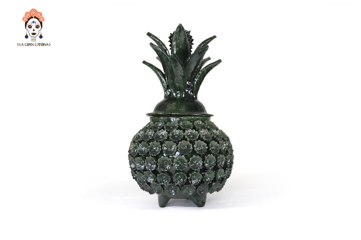 Piña michoacana de barro - Verde de Flores - Tangancícuaro - 45 cm. 18 in.- Sobre Pedido