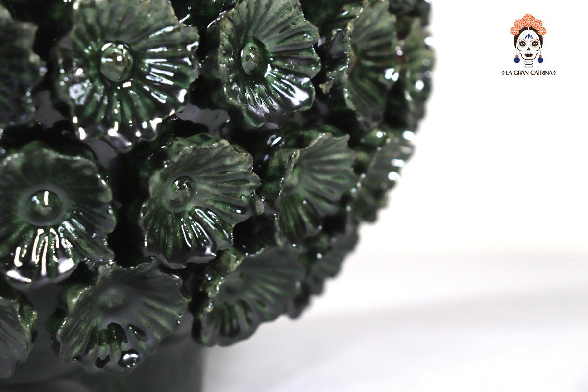 Piña michoacana de barro - Verde de Flores - Tangancícuaro - 45 cm. 18 in.- Sobre Pedido