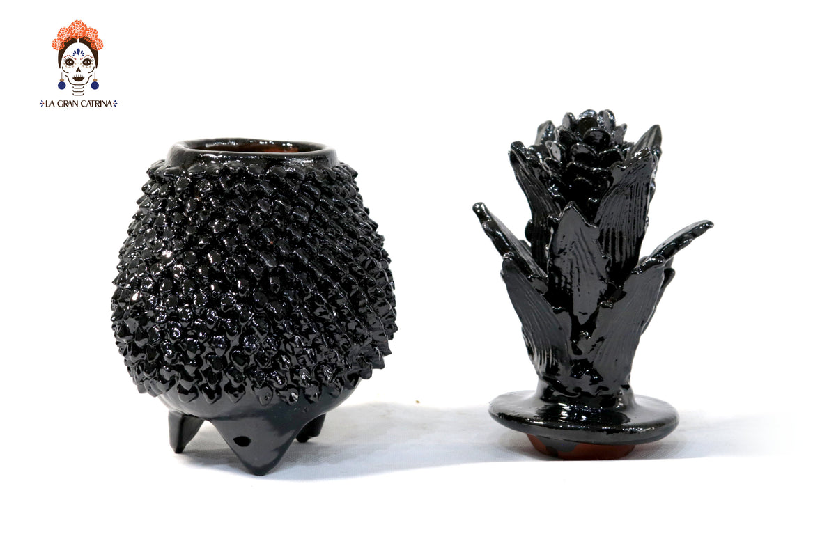 Piña michoacana de barro - Picos negros - 28 cm. 11 in.