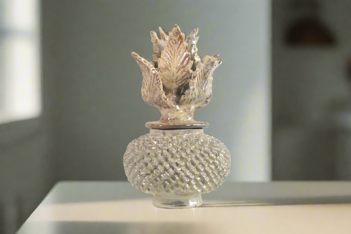 Piña Beige de Picos con Tapa Curveada - 21 cm. 8.5 in.